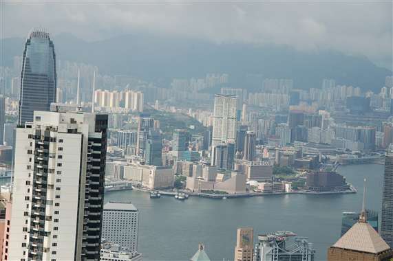 Uitzicht over Hong Kong vanaf The Peak