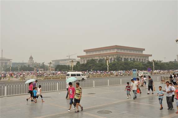 Het enorme Tiananmenplein of Plein van de Hemelse Vrede