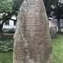 Runesteen in een parkje in Lund