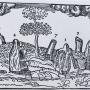 Oude afbeelding van het monument uit 1628